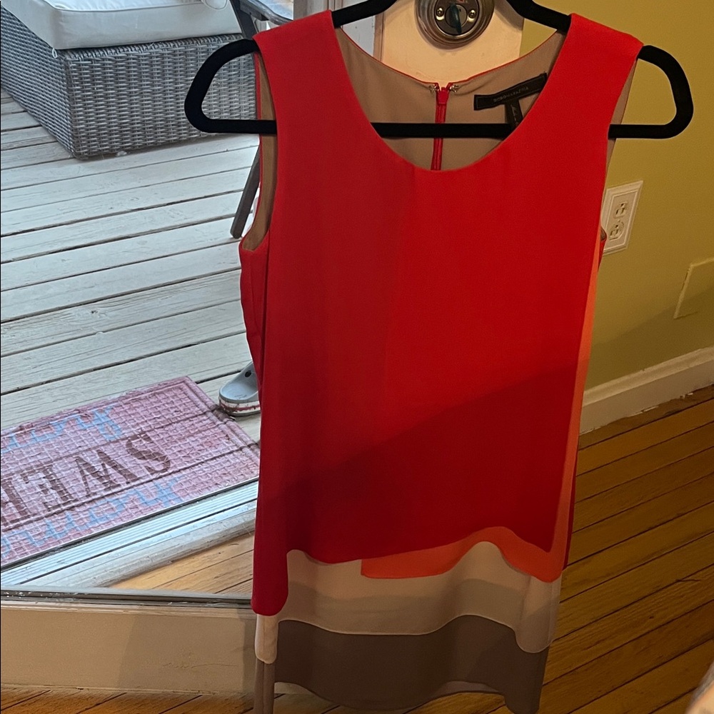 BCBGMaxAzria Red and Gray Mini Dress